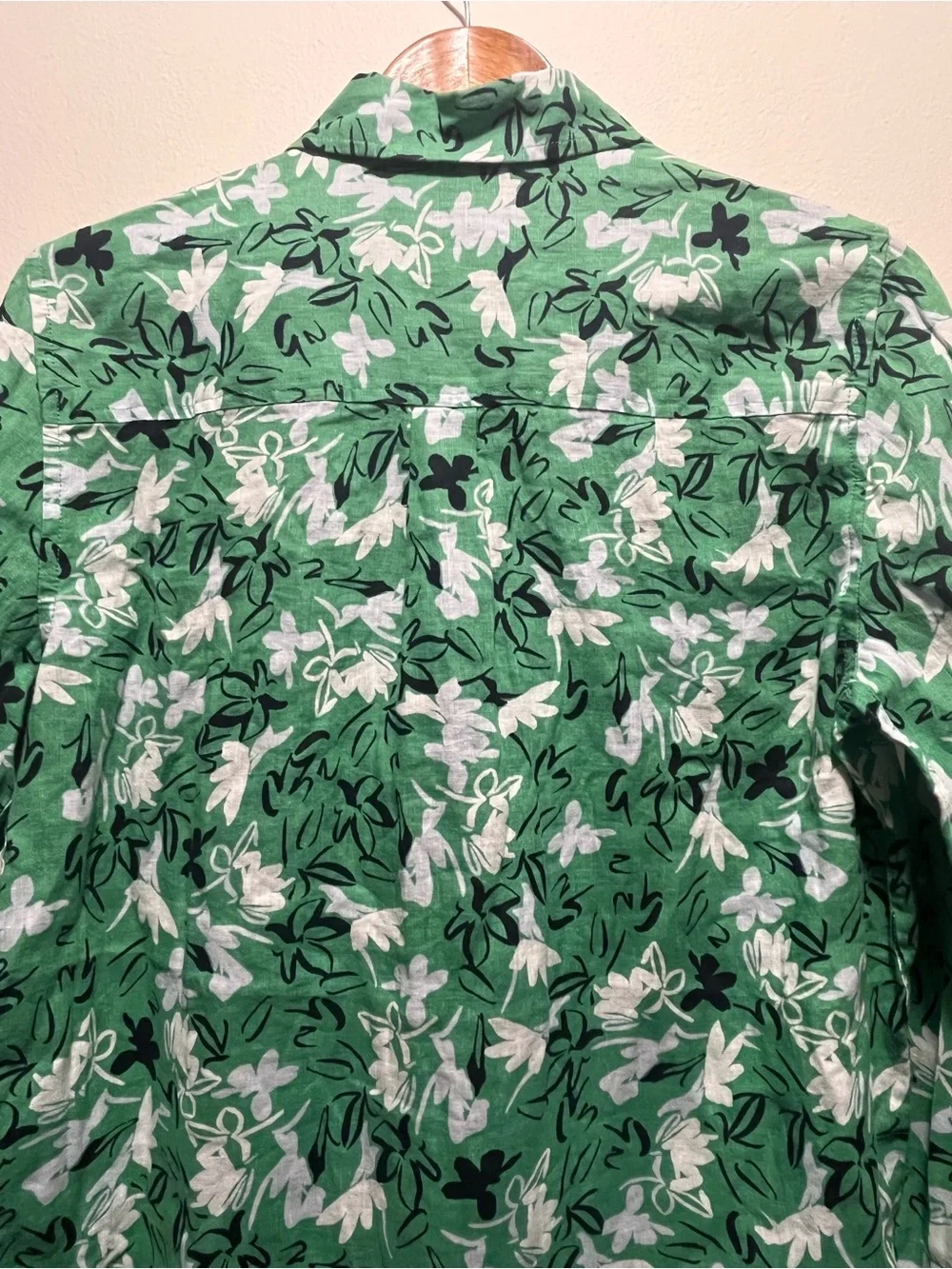 Pure Linen Floral Printed Shirt- Size 10 PTP 21 inch - Picture 8 of 11